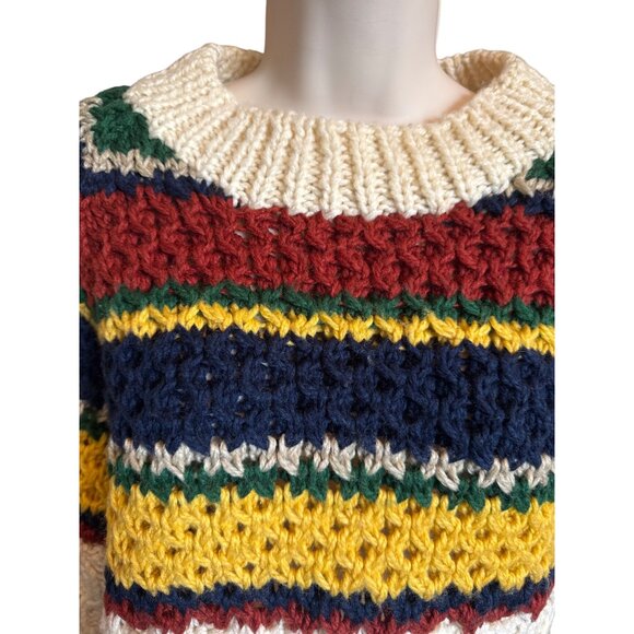 Vtg 80's Puritan Fisherman's Style Sweater Men's L Handmade Chunky Cable Knit - Picture 2 of 7